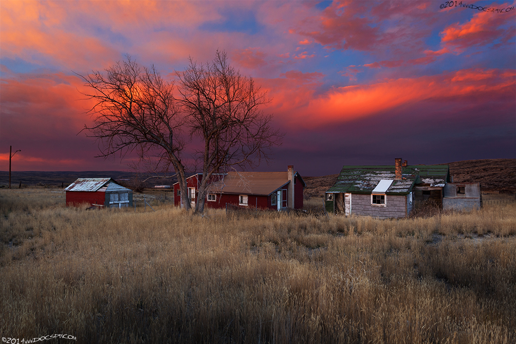 Two coal miners tenements sit vacated in the former village of Elmo. 