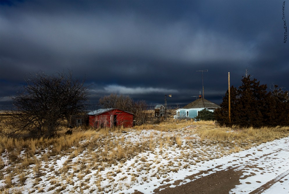 Trees, shrubbery and grass are reclaiming their place on the plains where the town of Egbert once stood. This house was built in 1917, the garage was added in 1925.